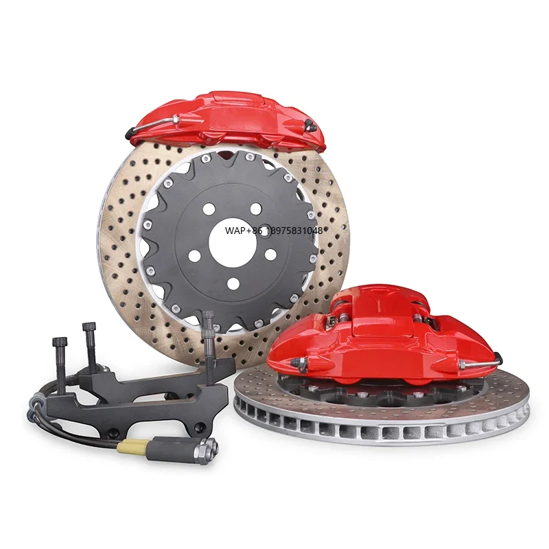 

Universal Rear Big Brake Kit 4 Pot with EPB Electric Parking Brake Calipers 3445/355/380mm Disc 18 19 Inch for 86