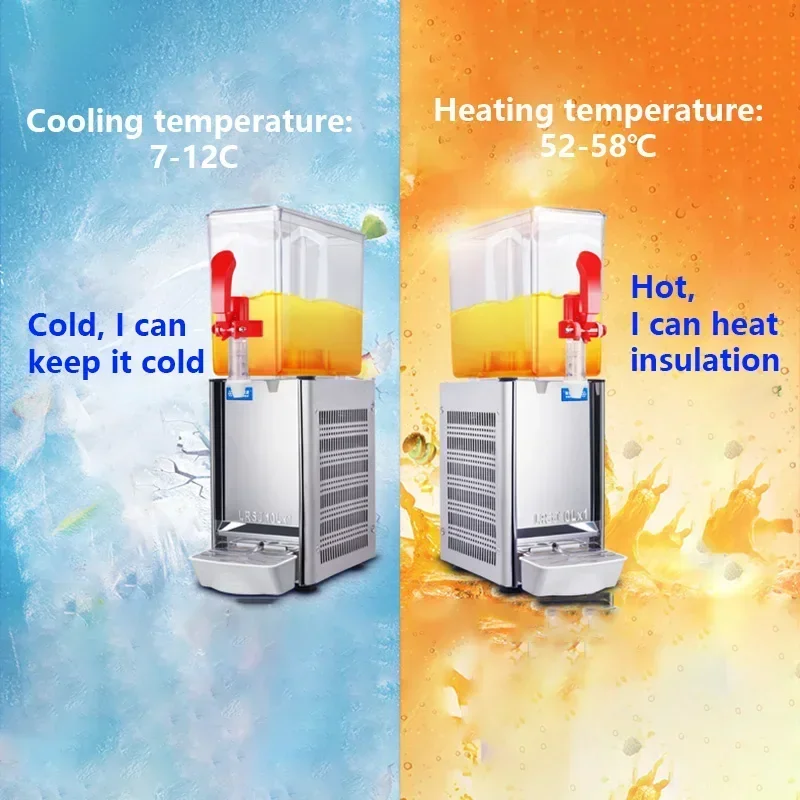 Jednocylindrowa maszyna do napojów komercyjna maszyna do zimnych napojów 10L podwójna temperatura sokowirówka Blender kawiarnia maszyna do napojów