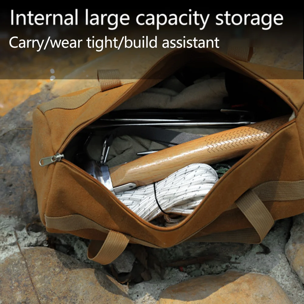 Cylinder Handheld Storage Bag Large Capacity Ground Nail Storage Bag Outdoor Tool Kit Sundries Storage Bag Tool Bag Camping Bag