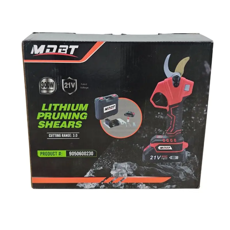Custom 21V Brushless Lithium Electric Pruning Shears Digital Display 10-30mm Adjustable Cutting Range Powerful Motor