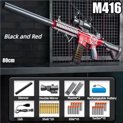 Airsoft Weapons Pneumatic Toy Rifle M416 Toy Gun Soft Bullet Shell Ejecting Electric Manual in 1 Double Clips for Adult Boy Gift