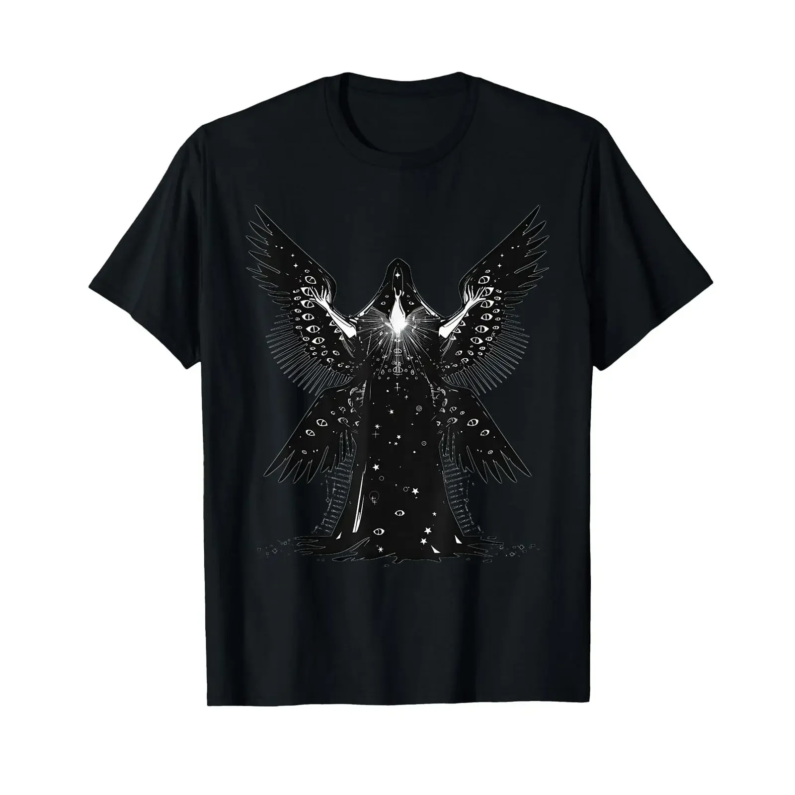 Unholy Seraphim Biblically Correct Angel Gothic Streetwear T Shirt black vintage Washed Unisex Slightly Soft graphic