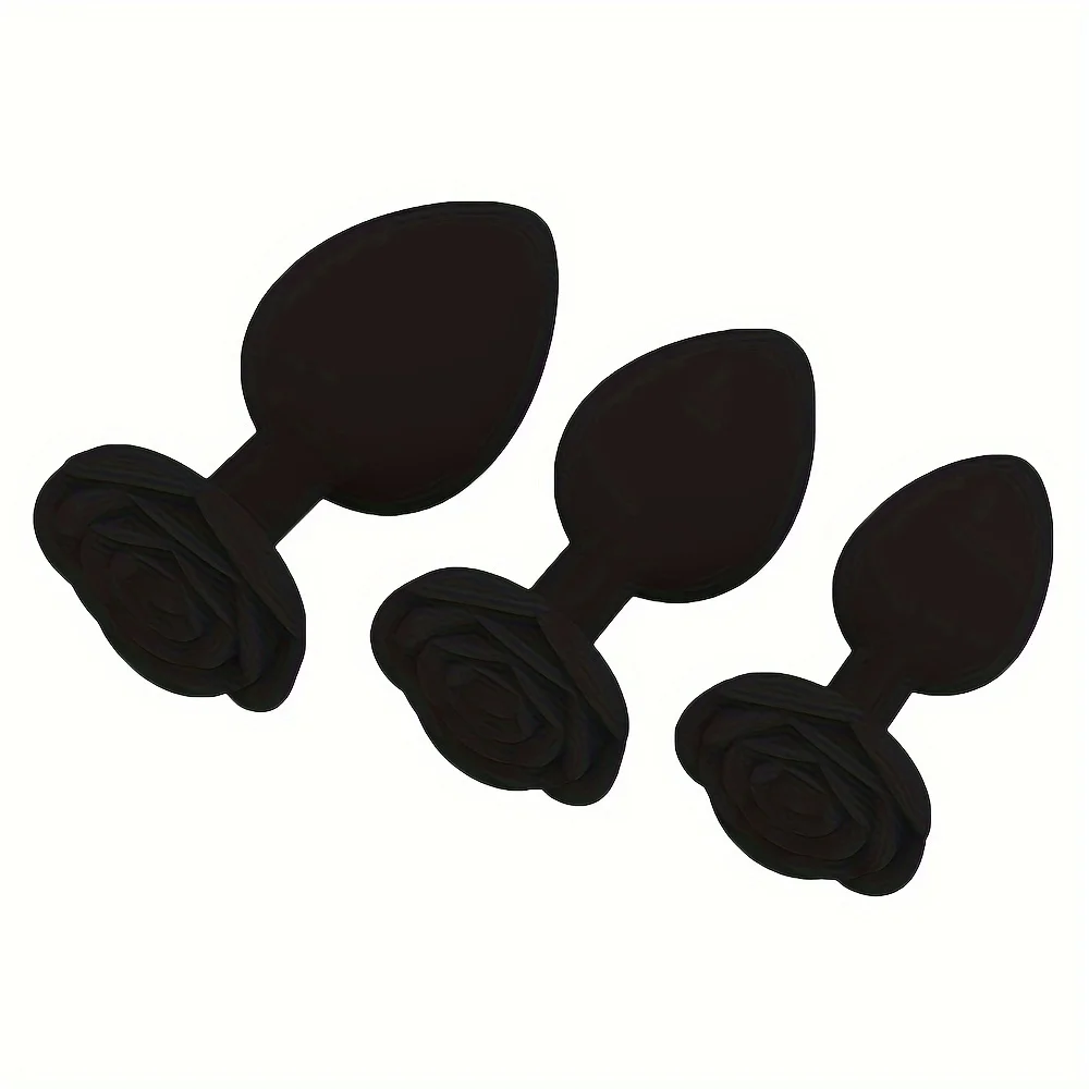 Silicone Anal Plug for Men Rose Flower Butt Plugs for Women Anal Training Set for Beginners Butt Plug Sex Toys for Couple view 4