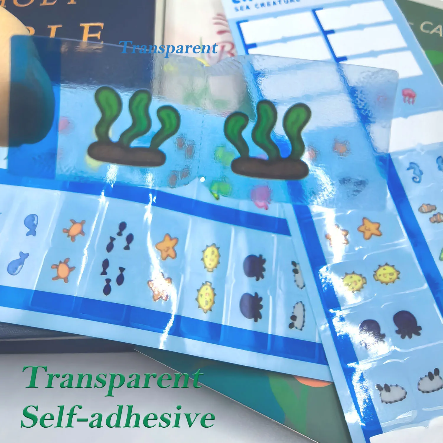 علامات تبويب ملصقات Sea Creature Lil Tab، ملصقات لطيفة على شكل مخلوق البحر Buddy Lil IndexTabs للتنظيم، قم بتنظيم كتابك/دفاتر الملاحظات