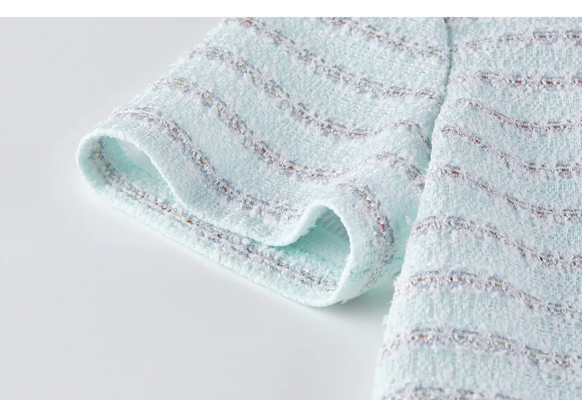 SENTUBILA Vielseitiges geripptes Rundhals-T-Shirt für Damen mit Streifenmuster, Sommer 2026, strukturiertes, gerades Strick-Oberteil, Damenbekleidung Q62TL7174 – Detail 34
