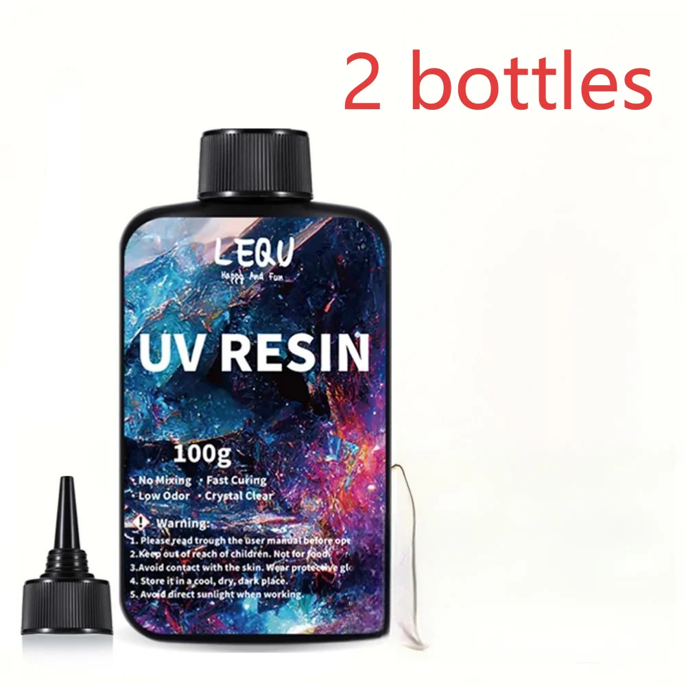 100/200/500/1000g UV Epoxyharslijm Hoge helderheid Sneldrogende lijm Hoge hardheid DIY-benodigdheden voor harslijm Sieraden maken