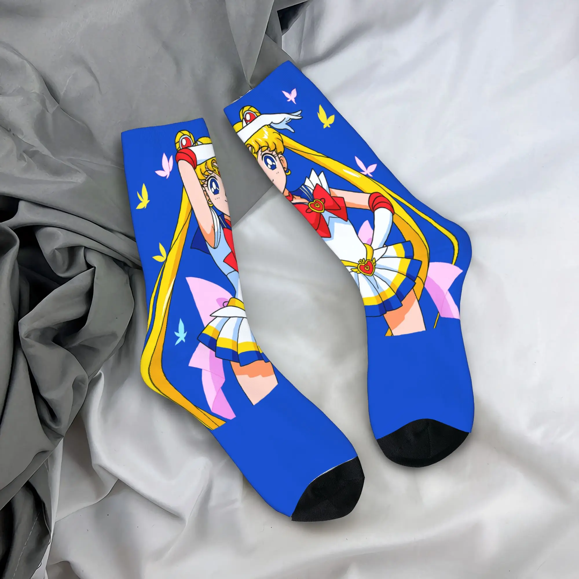 

Носки Sailors Moons, зимние чулки, забавные взрослые мужские средние мягкие носки, дизайнерские противоскользящие носки для бега