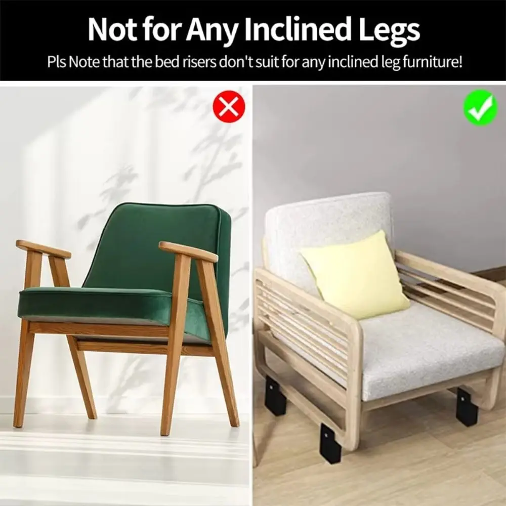 Durable Splint-type Chair Feet Riser Screw Clamp Moisture-proof Base Furniture Riser Height-increasing Stable Bed Leg Mat Bed