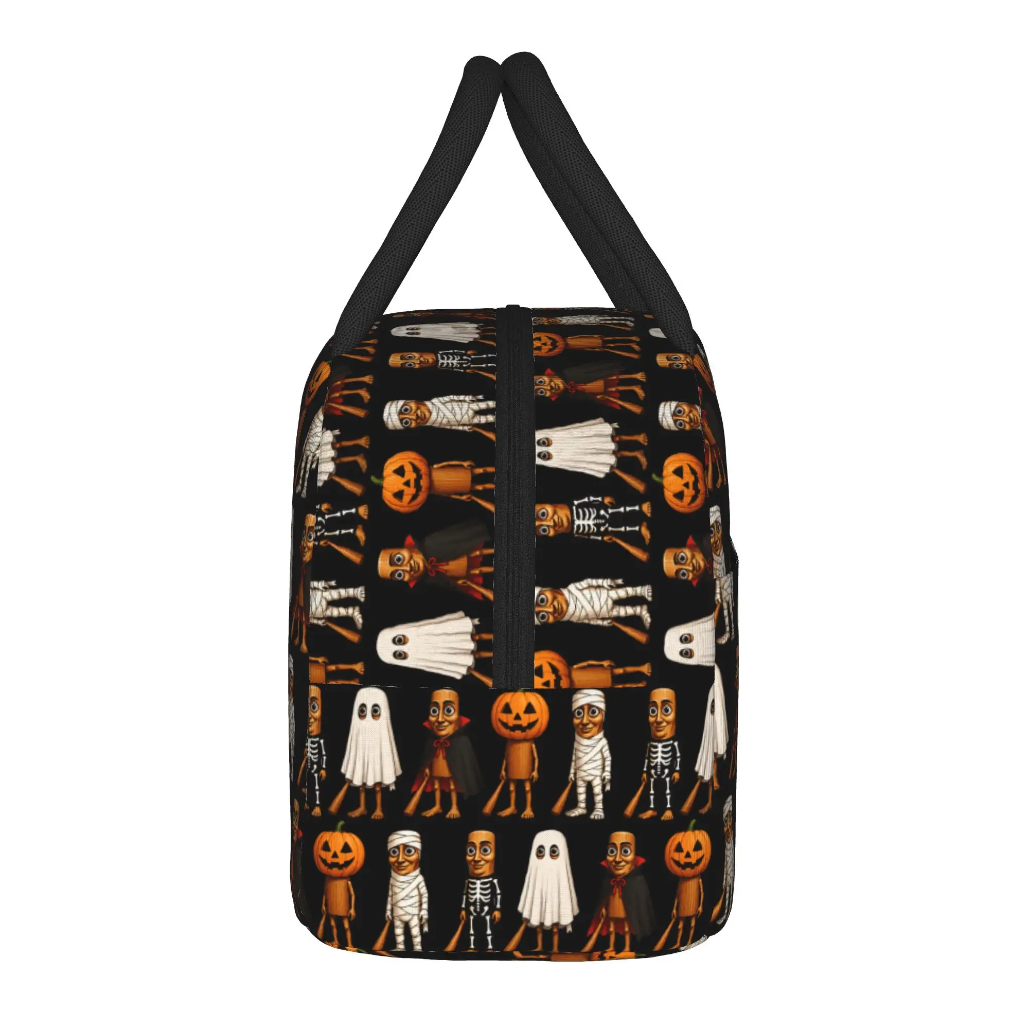 Funny Halloween Tung Sahur Pumpkin Skeleton Vampire Ghost Lunch Bag Aesthetic Lunch Box School Portable Zip Thermal Lunch Bags