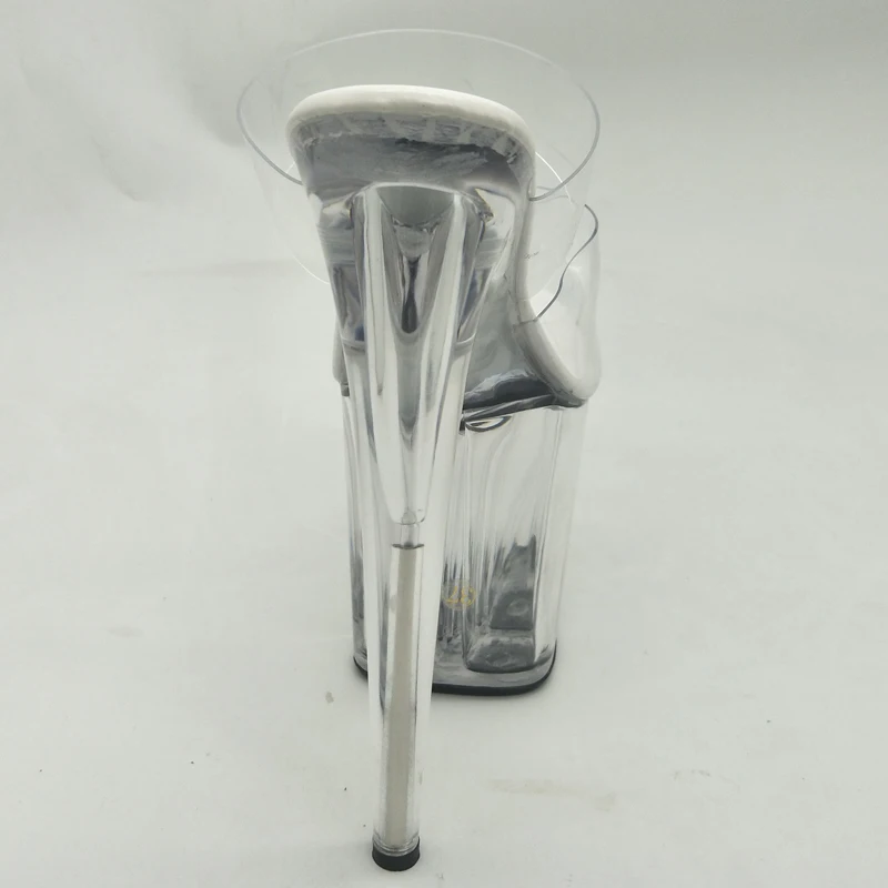 LAIJIANJINXIA جديد بولي كلوريد الفينيل مثير القطب الغريب أحذية الرقص الصيف النساء النعال 20 سنتيمتر عالية الكعب حجم 34-46 E023