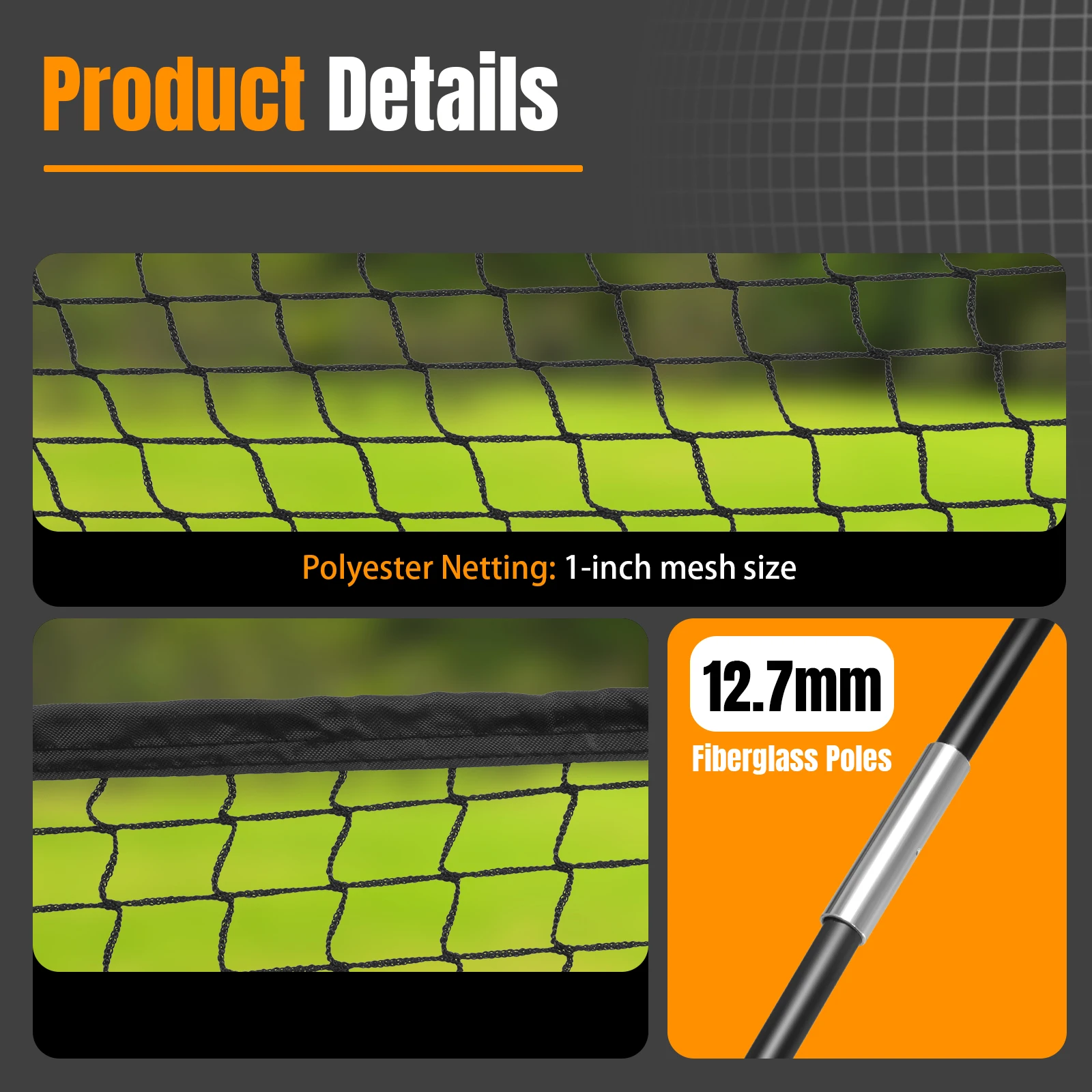 

30-футовая переносная сетка для отработки ударов в бейсболе и софтболе для тренировок на заднем дворе