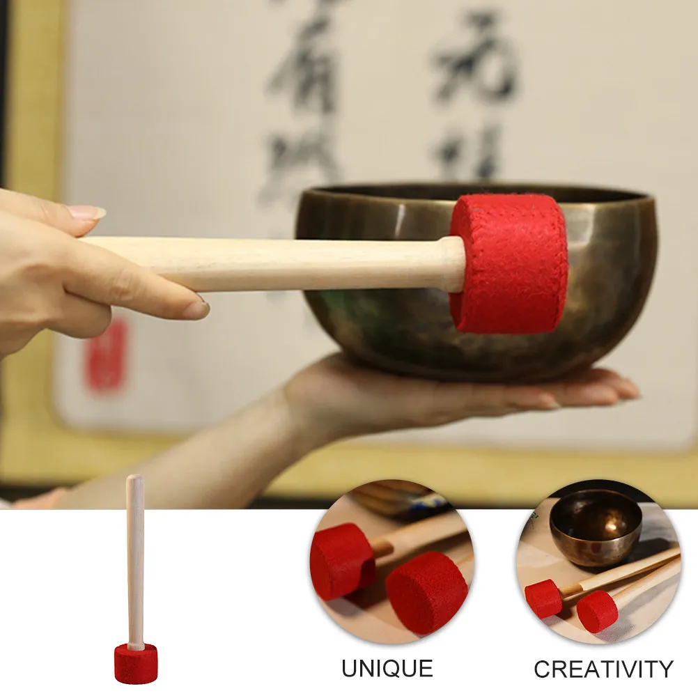 Singing Bowl Mallet Premium Wrapped Mallet For Yoga Meditation Class Universal Striker Noise-Free Sound Durable Portable