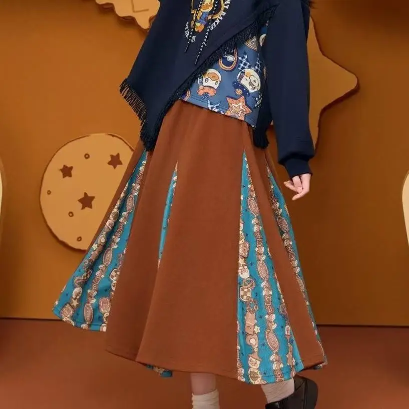 

Зима 2024, новая модная тенденция, длинные юбки для женщин, faldas, женская одежда, популярная корейская женская юбка saia