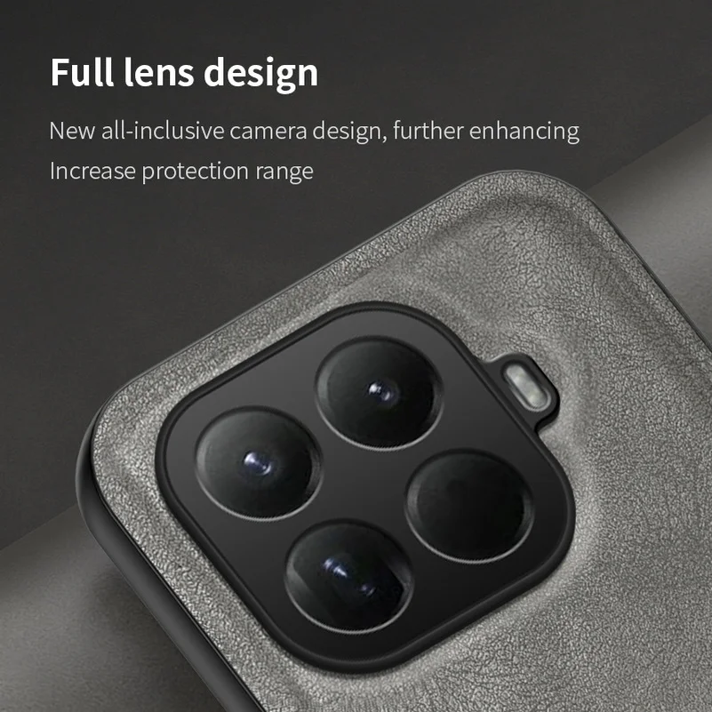 حافظة حلقية مغناطيسية مدمجة من الجلد بتصميم كلاسيكي لهاتف Xiaomi 15T Pro