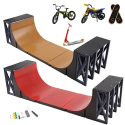 Scena di Skateboard dito sovradimensionato fai-da-te con parti di Scooter per bici da moto acrobatica per Tech Deck sede combinazione giocattoli per la casa al coperto