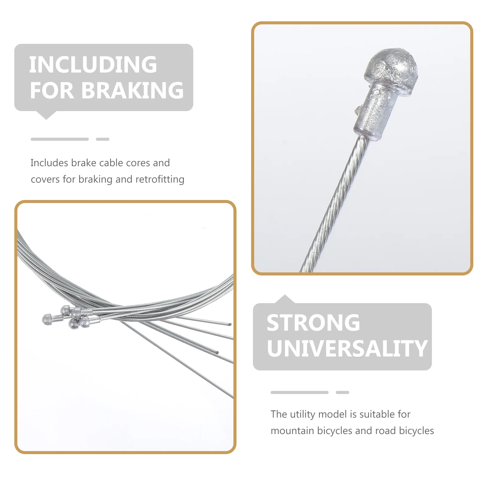 

5Set Bike Brake and Derailleur Cable Replacement Kit Shifter Wire Caps for Mountain Road Bike Accessories Durable Long Lasting