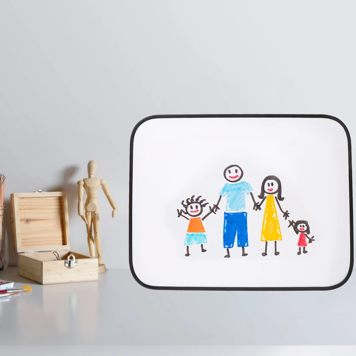 1 قطعة 21x28 سنتيمتر سبورة بيضاء مغناطيسية معلقة لوح كتابة أسود للمنزل مدرسة مكتب الرسم الإبداعي أداة تعليمية #1