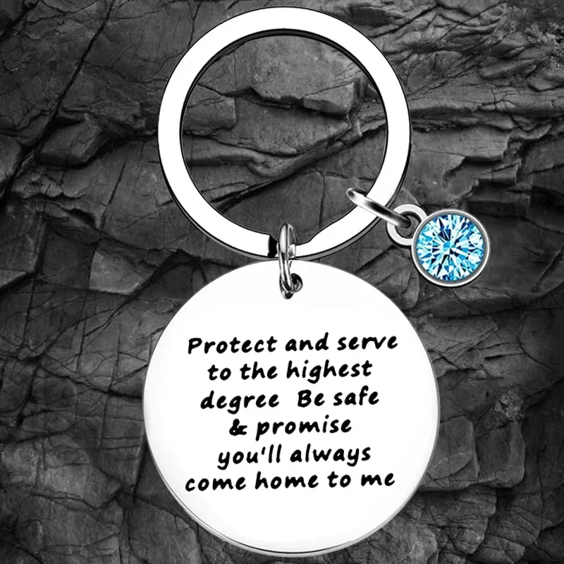 Police Officer Gift Keychain Protect And Serve Be Safe And Come Home To Me Key Rings Cop Gift For husband