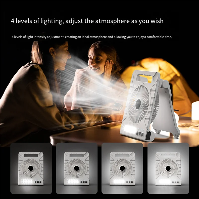 

A99E-Portable Folding Solar Fan With LED Lantern For Outdoor Use-For Camping, Tents, Fishing,Beach, Car,Home Activities