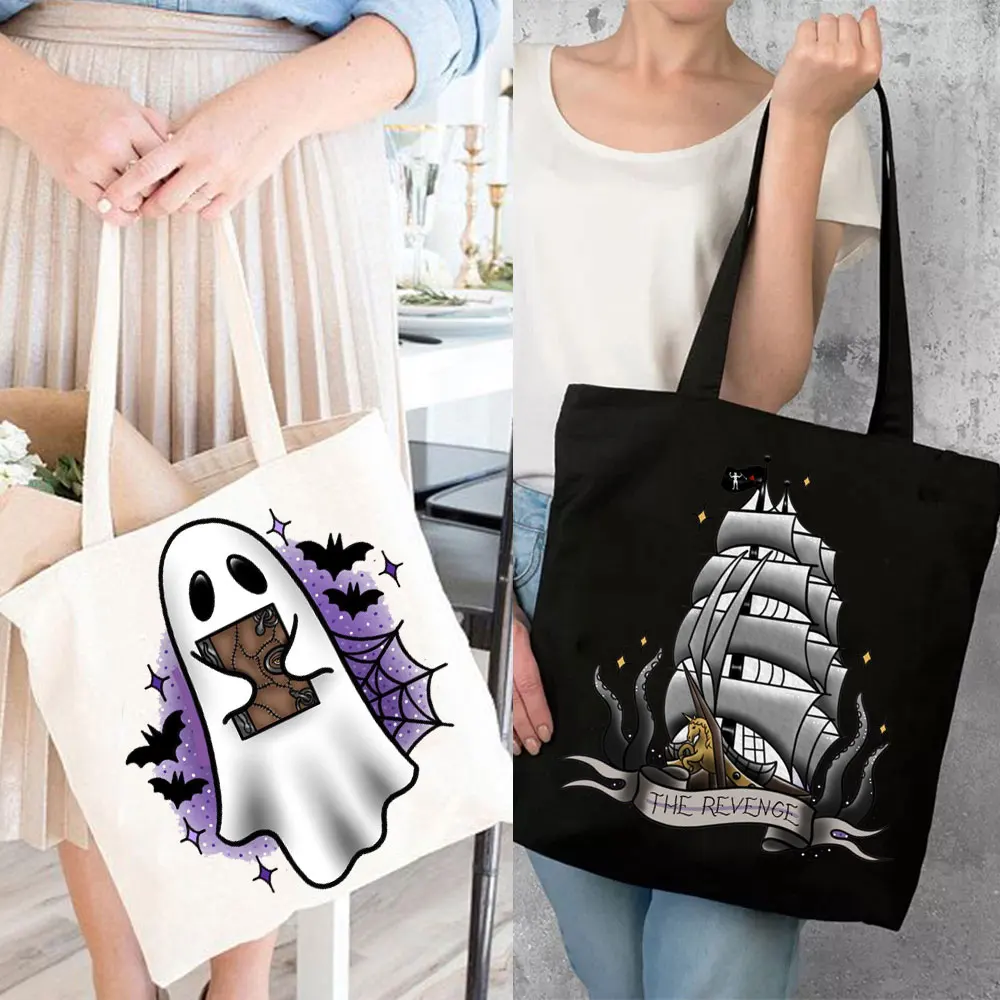 Trick orTreat Kid Party Present Handbag Ghost Festival Decoration Halloween Tote Pumpkin Bags Spider Bat Witch Candy Bag bolsas