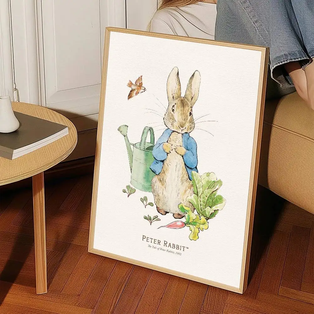 1pc Peter Rabbit Illustration Poster High Quality Print Waterproof Wall Art Sticker For Bar Living Room Decor Gift