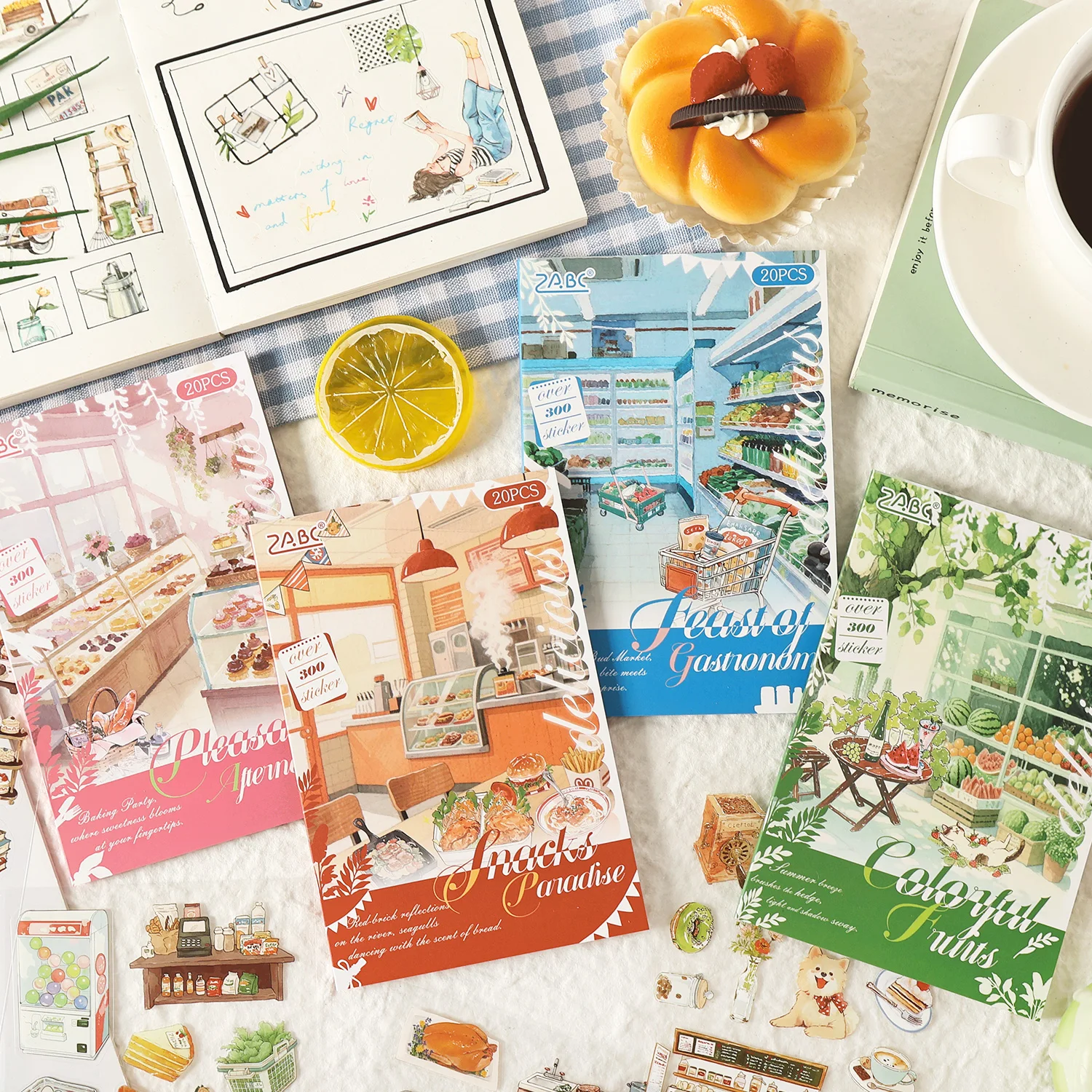 

4 упаковки/лот, серия «Вкусные моменты», милые ретро декоративные наклейки для домашних животных