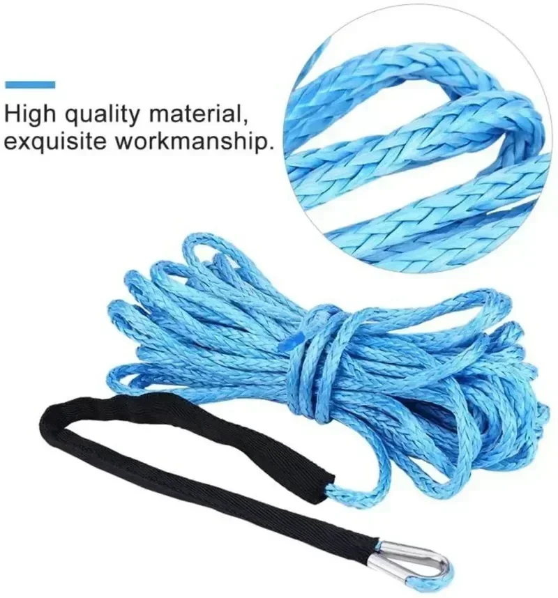 8200 Pound Electric Winch Rope Nylon Rope High-strength Fiber Rope 6mmx15m Car Trailer  Trailer Belt