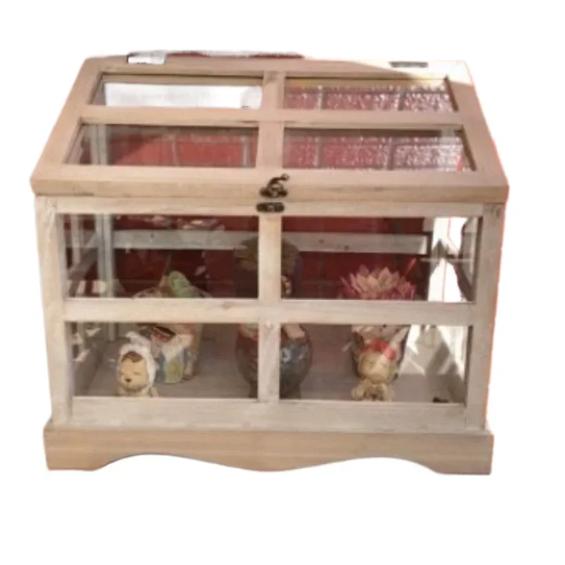 

Home shop window decoration ornaments, French country wood old greenhouse lockers