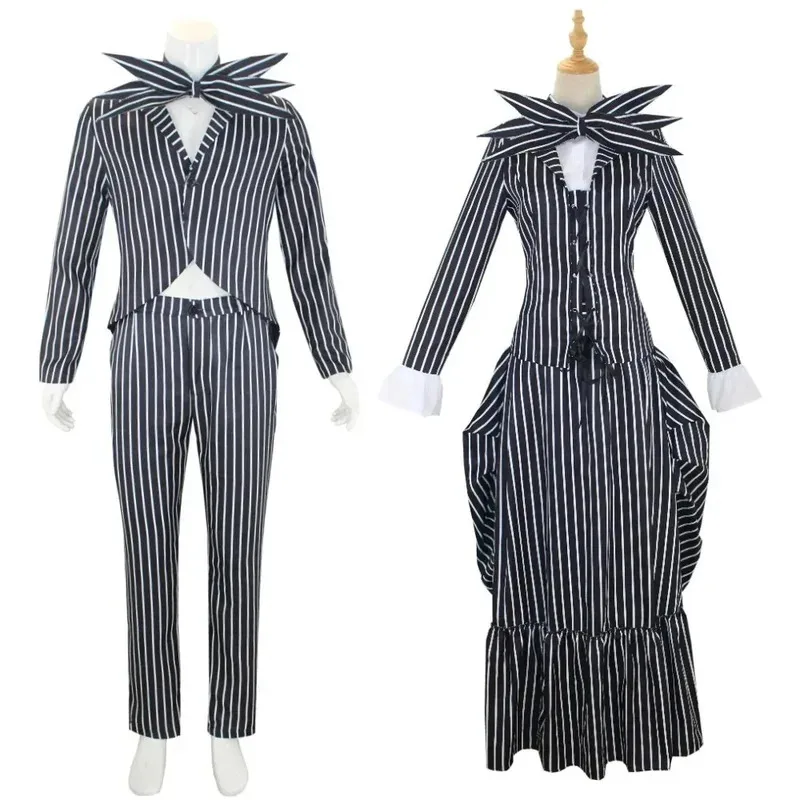 

New Arrival Halloween Sally Costume Movie The Nightmare Cosplay Before Christmas Women Dress Jack Skelington Suit Uniform