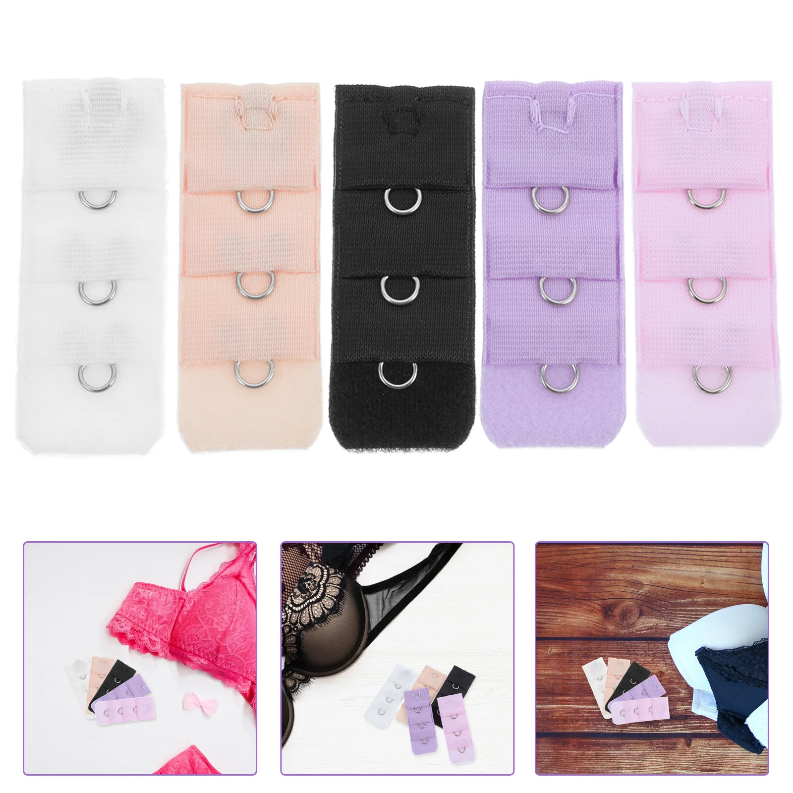 

10Pcs Women's Bra Extenders 1 Hook 3 Rows Practical Brassiere Extension Buckles for Pregnant Moms Weight Gain Adjustable Buckle