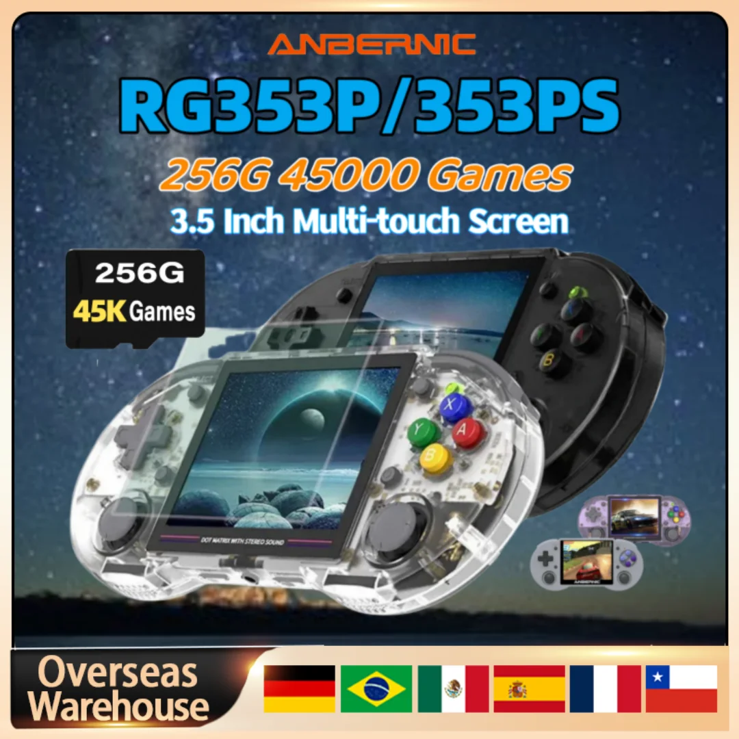 

ANBERNIC RG353P RG353PS Retro Handheld Game Console Bluetooth 3.5 Inch IPS Screen Support 5G WiFi Plug&Play Game RK3566 Gifts