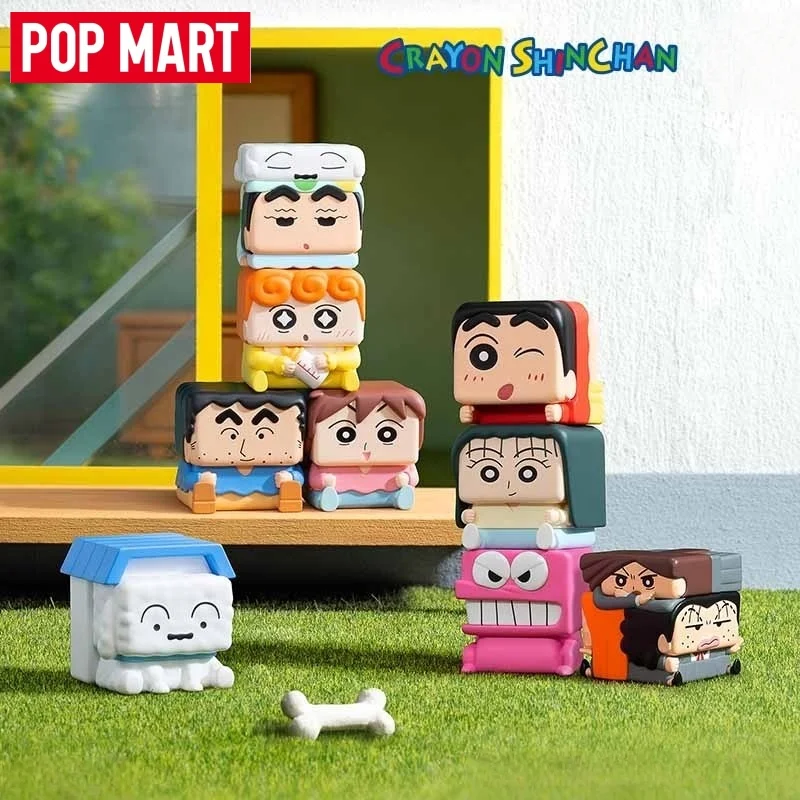 

POPMART Crayon Shinchan Pop Cube-2 Series Blind Box Official Mini Figures Collectible Desktop Ornaments Gift For Anime Fans Kids