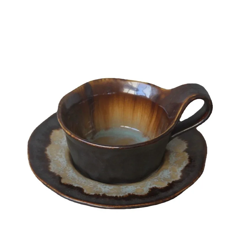 160ml Kiln Ceramics Hand-washed Coffee Mugs and Saucers Exquisite Italian Concentrated Latte Cups American Afternoon Tea Cups