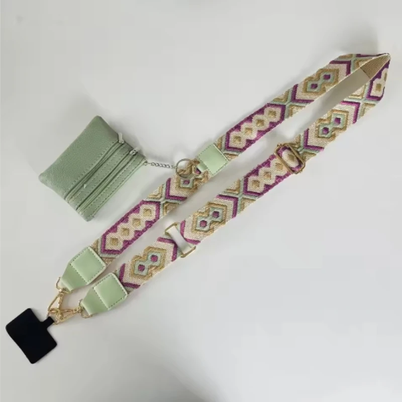 

Adjustable Phone Strap With Zippered Pouch Fashion Mobile Phone Lanyard Crossbody With Wallet Anti-lost Lanyard For Phone