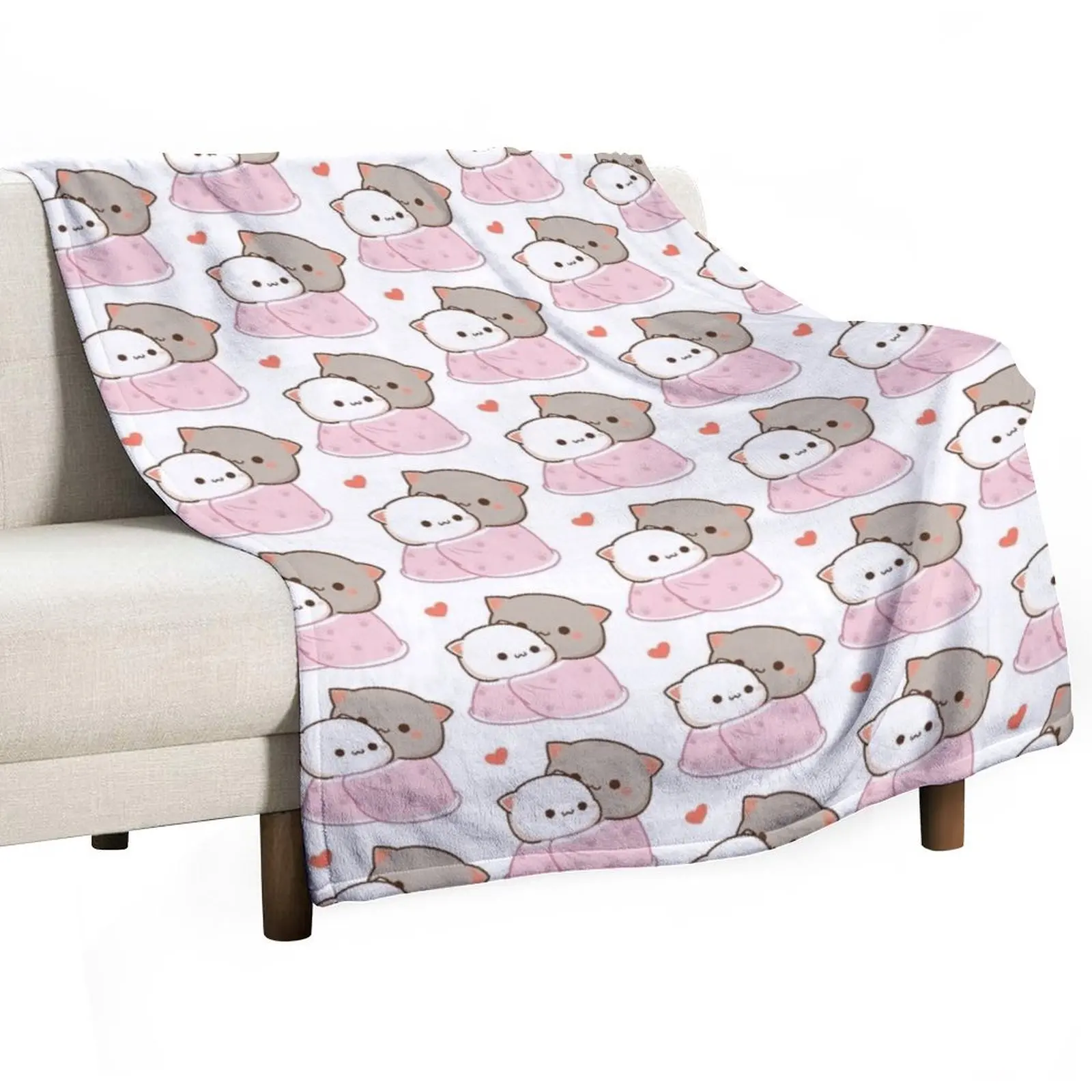 

Mochi Peach goma cat blanket love Throw Blanket Bed linens Weighted Hair Blankets