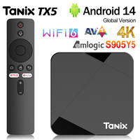 Newest Tanix TX5 Android 14 AV1 TV Box Amlogic S905Y5 4G/64G BT TV BOX Wifi 6 4K HD Set Top Box 2G/16G Media Player