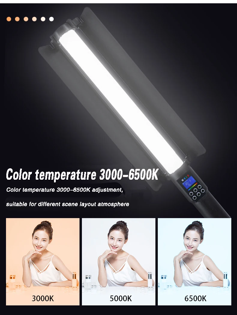 Luz LED de relleno para fotografía, palo de luz RGB portátil para exteriores, luz de relleno de mano para DJ, discoteca, luz de ambiente