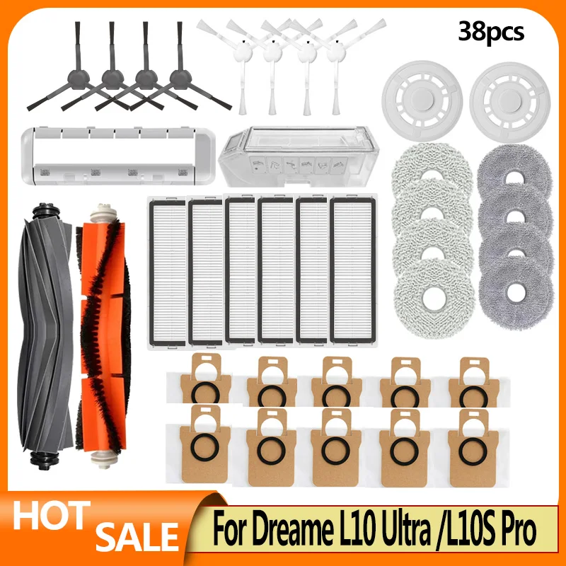 Dreame l10s ultra/l10 ultra/l10s pro peças acessórios para xiaomi mijia omni b116/b101cn principal escova lateral filtro mop saco de pó