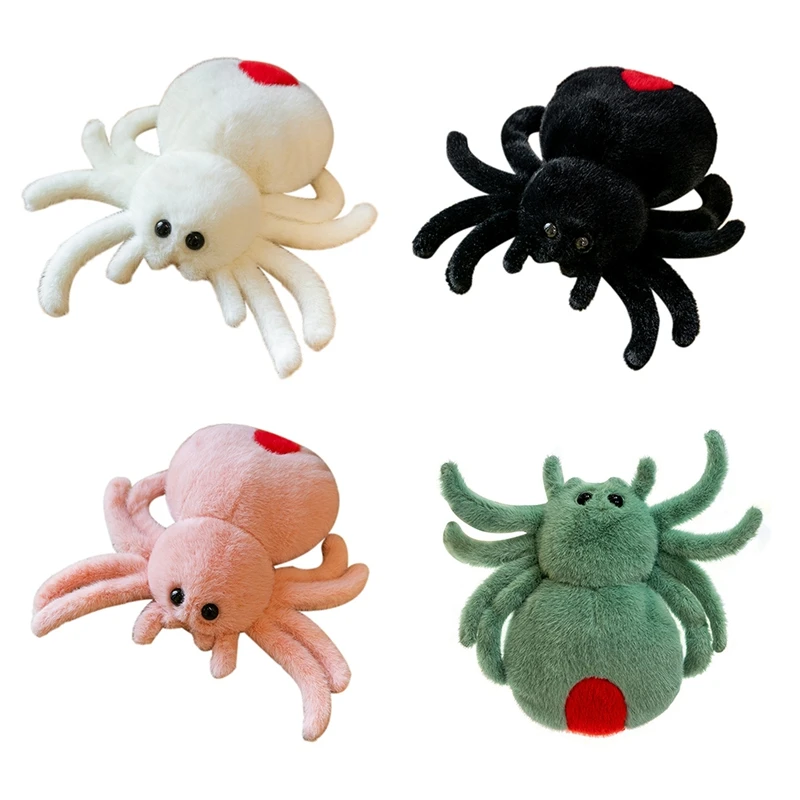 Jouet en peluche araignée sautante pour animaux de compagnie, beurre d'inoling, reptile mignon, blanc, super mignon, simulation