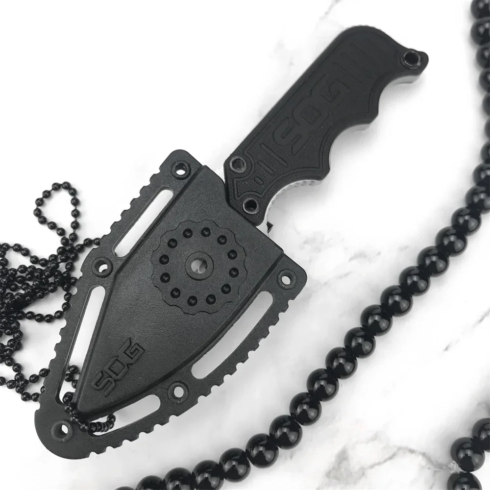 Full Tang Durable Instinct Fixed Knife G10 Handle Lightweight Mini Pocket EDC Neck Chain Multi Tools with ABS Plastic Sheath