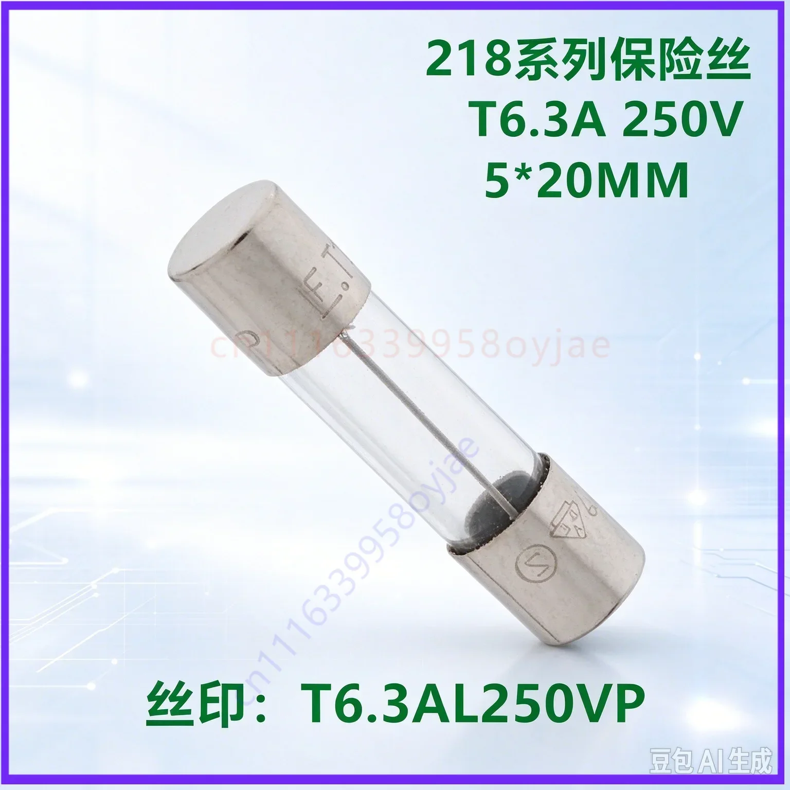 100pcs for 021806.3MXP 5*20mm T6.3A 250V Time‑Delay Glass Fuse T6.3AL250VP