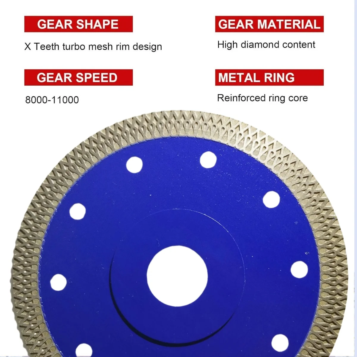 磁器タイル、花崗岩大理石、セラミックの切断用の超薄型ダイヤモンドソーブレード、アングルグラインダー用、115mm、125mm、1個
