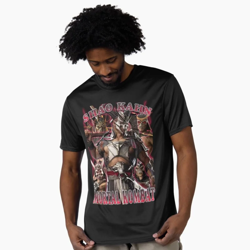 

Vintage 90's Mortal Kombat 1 Shao Kahn Gift tee for gamer 100% cotton printed Men's Short Sleeve Graphic T-Shirt All size tops