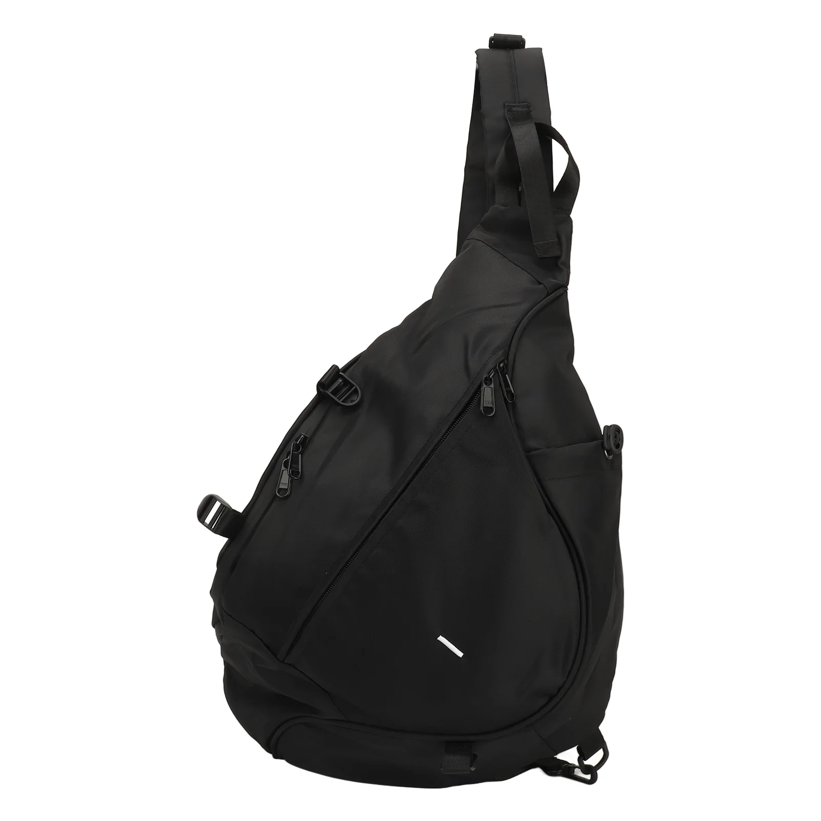 Große schwarze Umhängetasche, wasserdichter Sling-Rucksack, Oxford-Stoff, Outdoor-Sport-Brusttasche für Männer und Frauen, großer schwarzer Sling-Rucksack – Detail 3