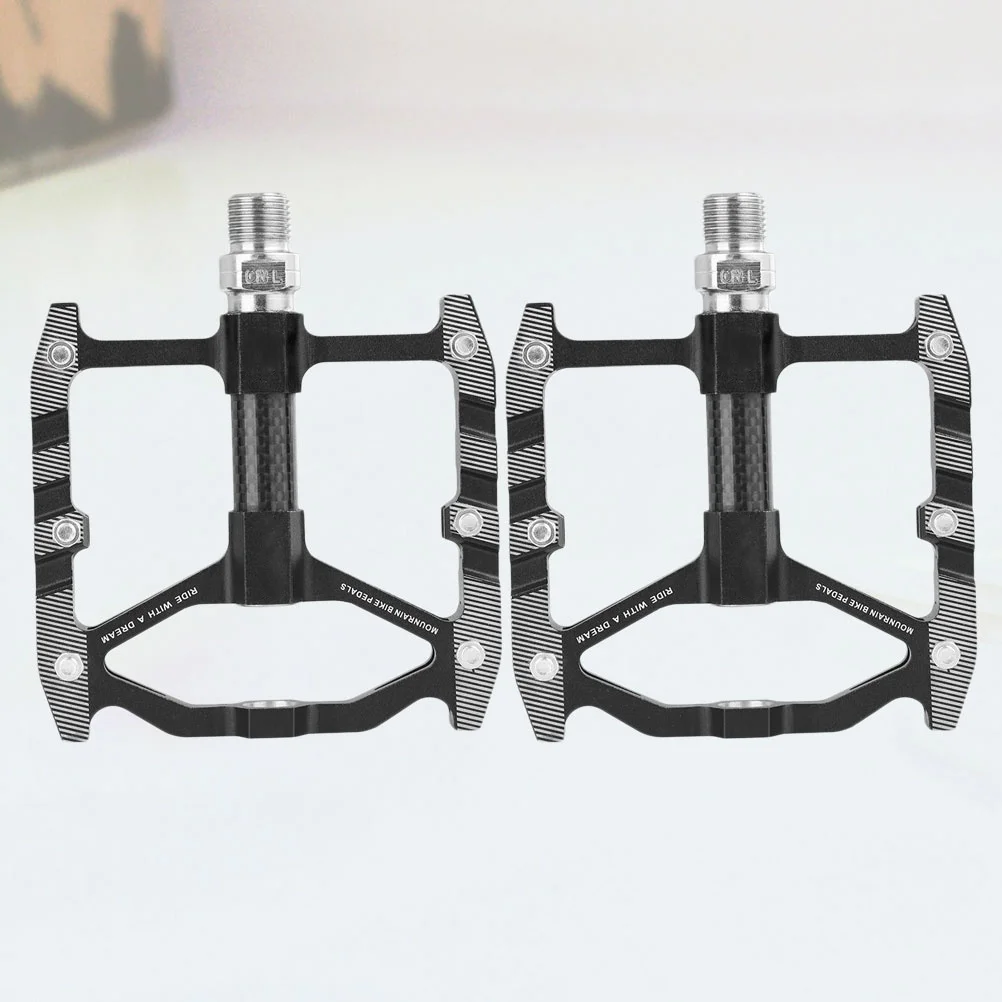

Professional Aluminum Bike Pedals Non-Slip Platform for Long Ride Comfort and Efficiency Climbing Raining Black Free Size