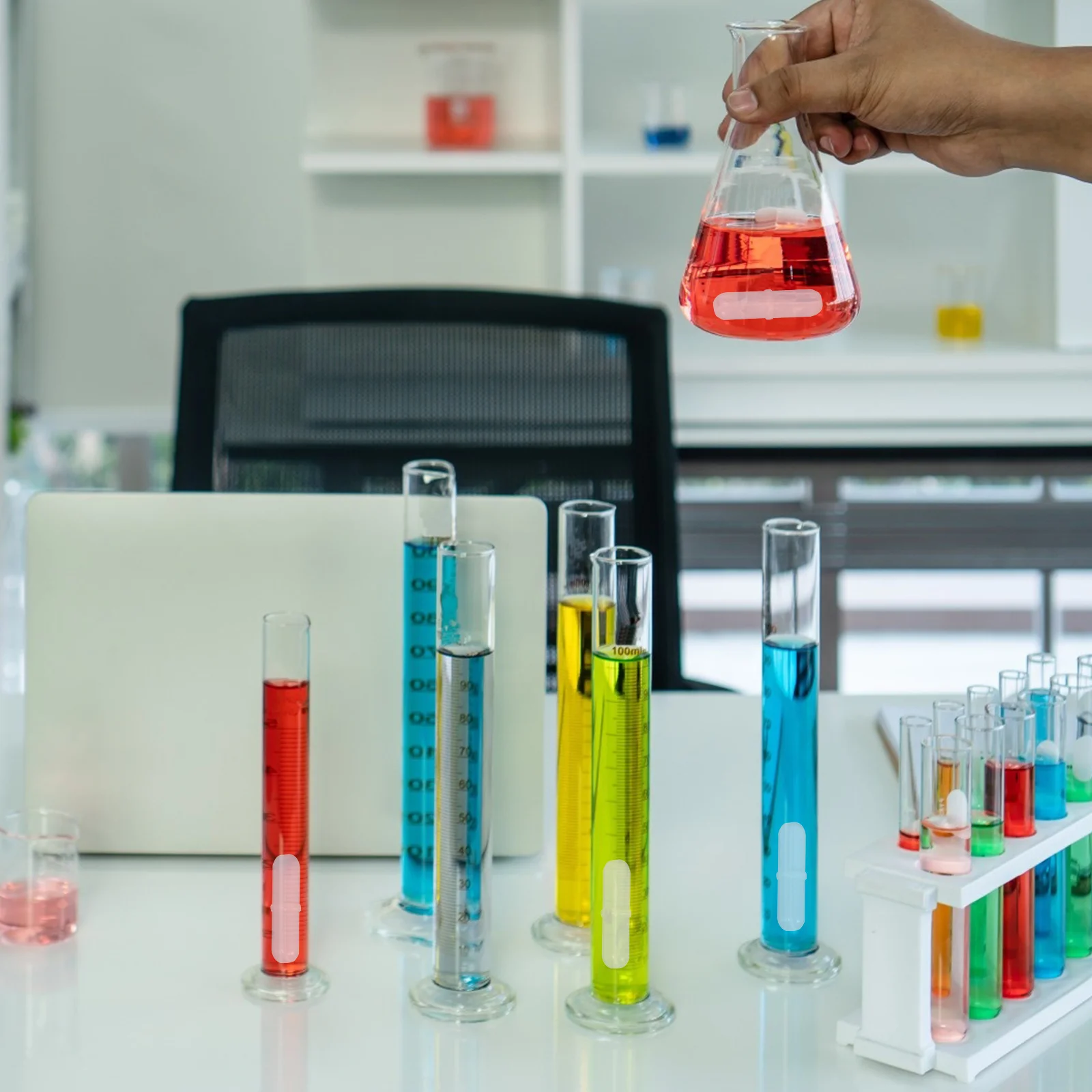 5 Pcs 자기 교반 막대 실용적인 믹서 막대 실험실 액세서리 교육 장비 과학 도구 Ptfe 코팅 교반