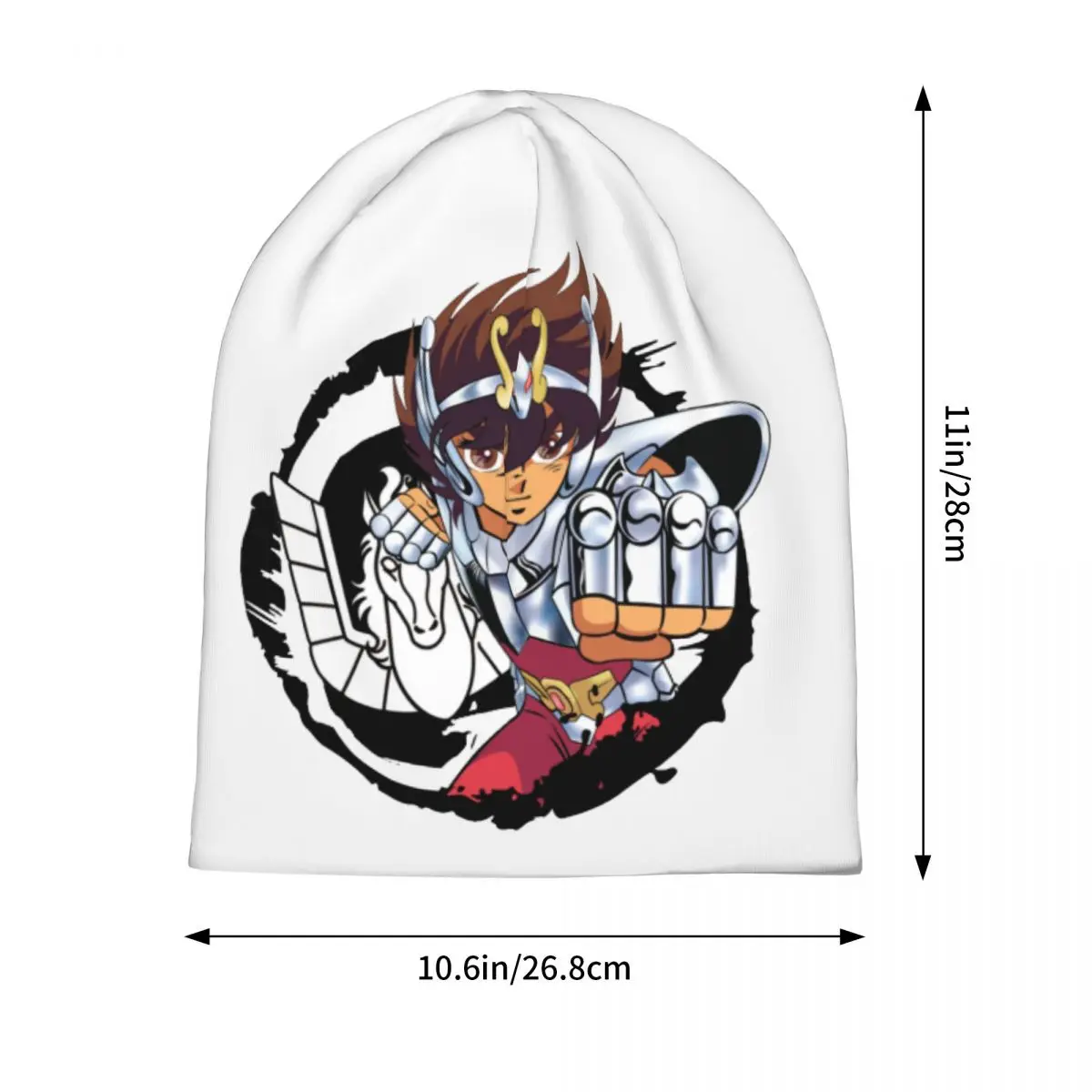 Saint Seiya Pegasus Bonnet Hats Street Skullies Beanies Hats Knights of the Zodiac Anime for Men Women Spring Dual-use Cap