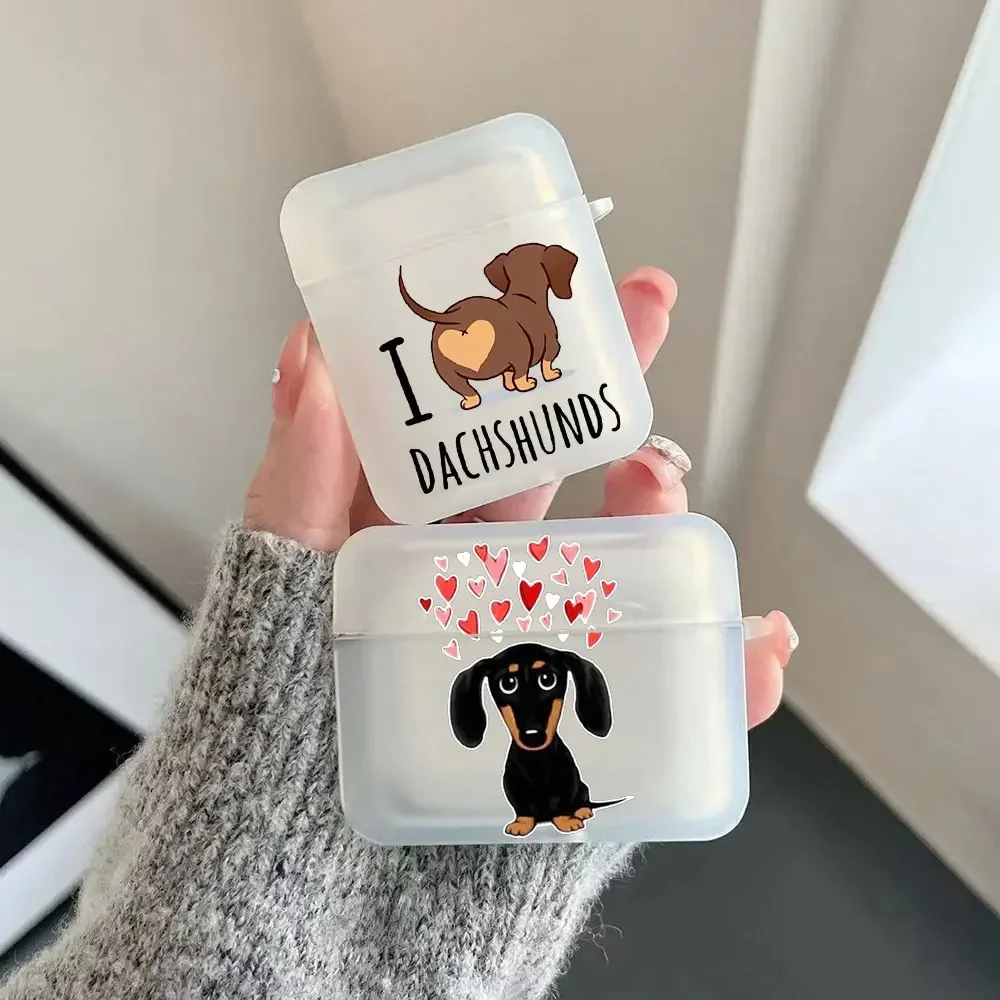 

Cute Cartoon Dachshunds Dog Earphone Case for Airpods 4th 3rd 2 Pro Covers for Airpod 2 3 1 Protective Accessorie Shell Fundas