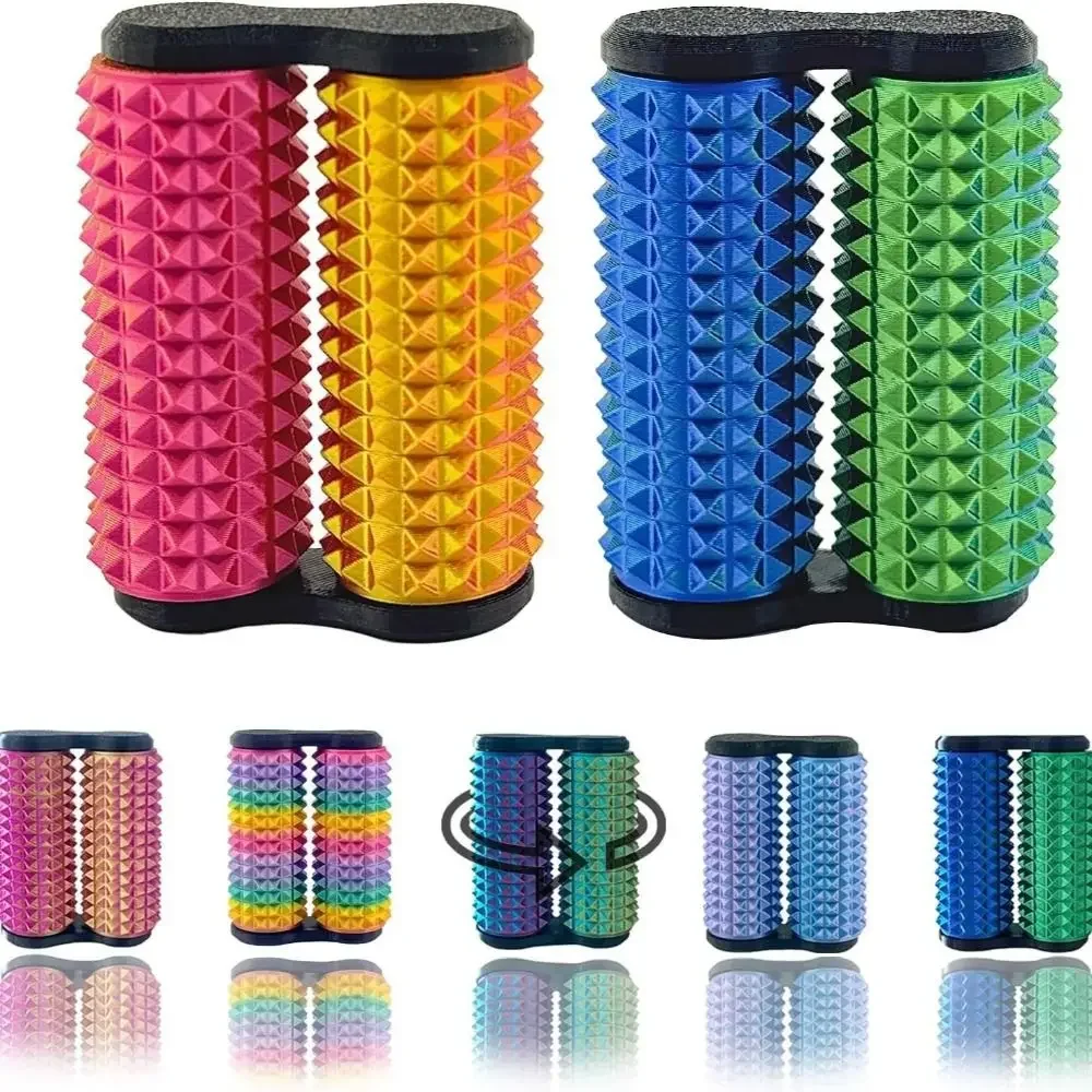 

3D Printed Spike Grip Stimulato Muscle Joint Relaxation Training Double Roller Palm Massage Roller Portable