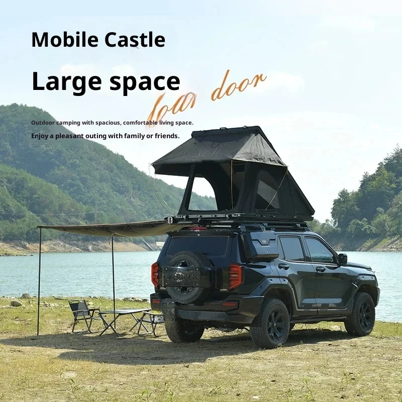 Houmu Manufacturer Roof Outdoor Camping SUV Rooftop Tent Aluminum Alloy Soft Shell Double Layer Fully Automatic Rainproof